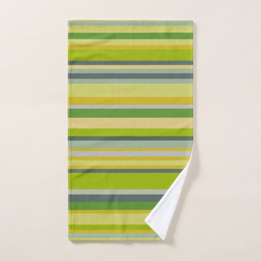 Vet Bamboe-kleuren Multi-Stripe Patroon | Monogram Bad Handdoek (Handdoek)