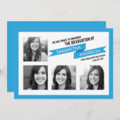 Vet banner Afstuderen nodigt blauw uit Kaart (Voorkant / Achterkant)