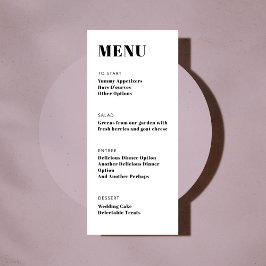 Vet Basic Zwart Wit Modern Minimalistisch diner Menu