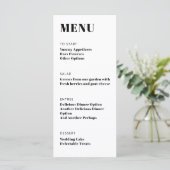 Vet Basic Zwart Wit Modern Minimalistisch diner Menu (Staand voorkant)
