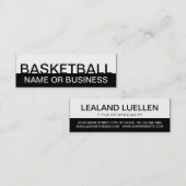 vet BASKETBALL (aanpasbare kleur) Mini Visitekaartje (Voorkant / Achterkant)