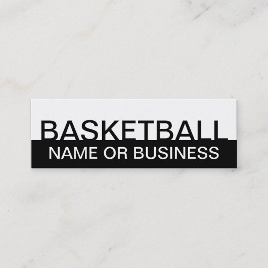 vet BASKETBALL (aanpasbare kleur) Mini Visitekaartje (Voorkant)