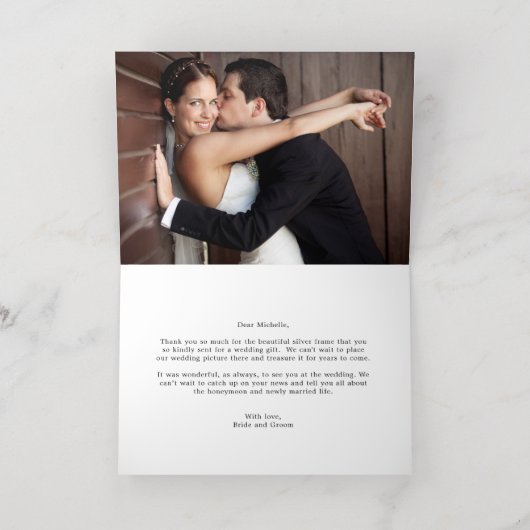 Vet Bedankt FOLIE Gevouwen Foto Hartelijk dank Folie Wenskaart (Binnenlaag)