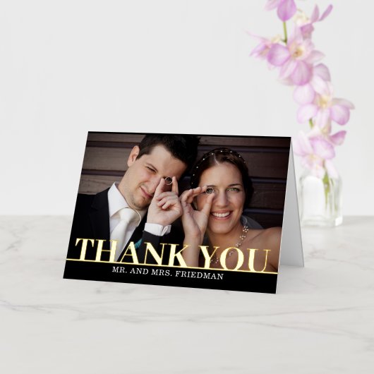 Vet Bedankt FOLIE Gevouwen Foto Hartelijk dank Folie Wenskaart (Orchidee)