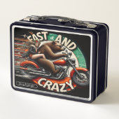 Vet Beer op een motorfiets (Achterkant)