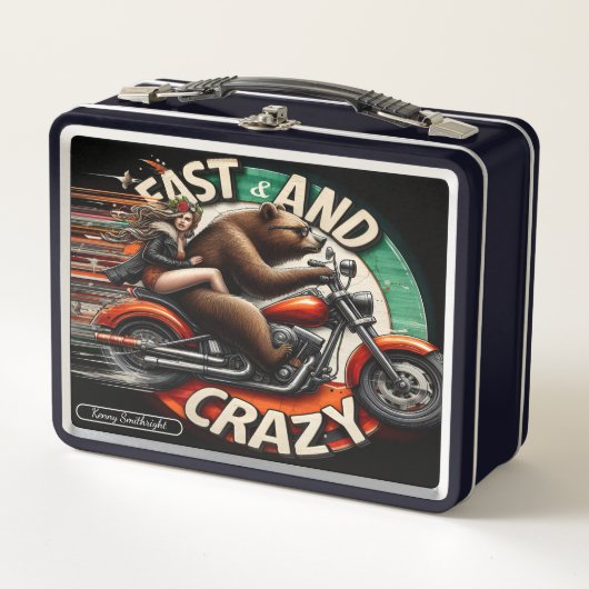 Vet Beer op een motorfiets (Voorkant)