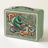 Vet Beer rijdt op een motorfiets met flair (Achterkant)