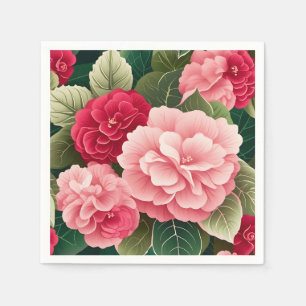 Vet Begonia blad en bloem patroon Servet