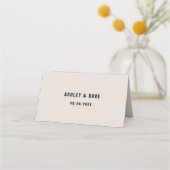 Vet Beige Bruiloft Custom Place Card Plaatskaartje (Achterkant)