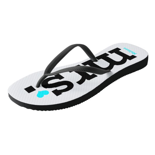 Vet belettering (blauw) bruid teenslippers (Schuin)