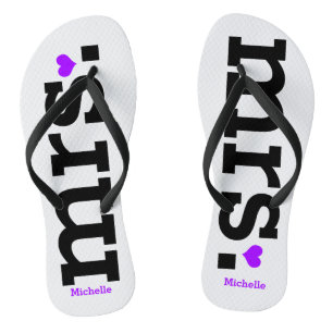 Vet belettering (paarse) bruid teenslippers