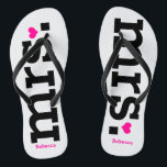 Vet belettering (roze) bruid teenslippers<br><div class="desc">Fun,  teenslippers voor aangepaste bruiloft</div>
