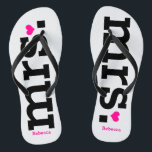 Vet belettering (roze) bruid teenslippers<br><div class="desc">Fun,  teenslippers voor aangepaste bruiloft</div>