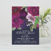 Vet Berry Fuchsia Bloemstuk Bruidsdouche Kaart (Staand voorkant)