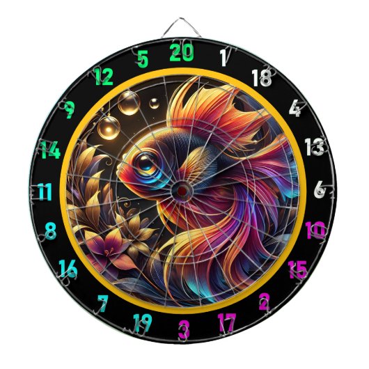 Vet Betta Glow Dartboard Design Dartbord (Voorkant)