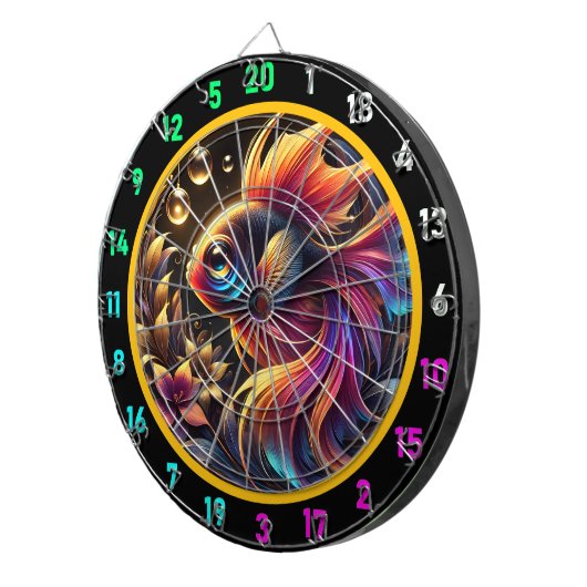Vet Betta Glow Dartboard Design Dartbord (Voorkant Rechts)