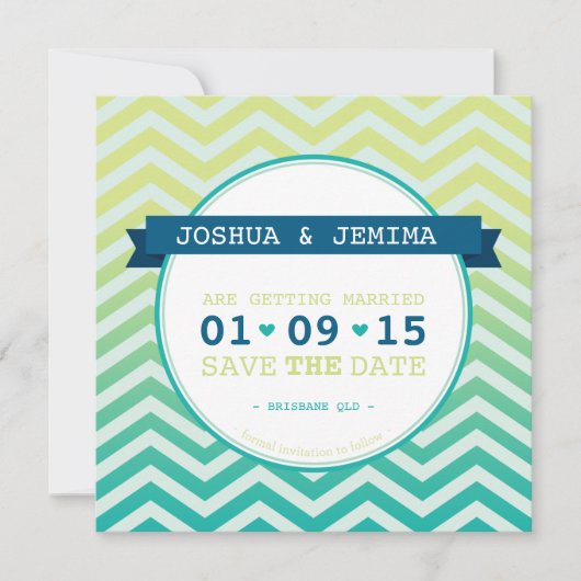 VET BEWAAR DE DATUM AANKONDIGING ombre chevron (Voorkant)