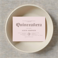 Vet Blackletter Elegant Quinceanera Briefkaart