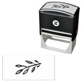 Vet bladeren Zwart leder, zelfinnemend rubberstemp Zelfinktende Stempel (In situ)