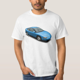 Vet Blauw 1991 Saturn SC2 op White T-Shirt