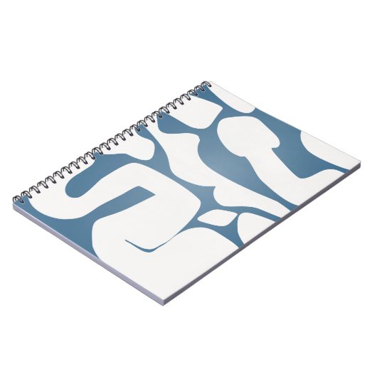 Vet Blauw Abstract Blob Pattern Notitieboek (Linkerzijde)