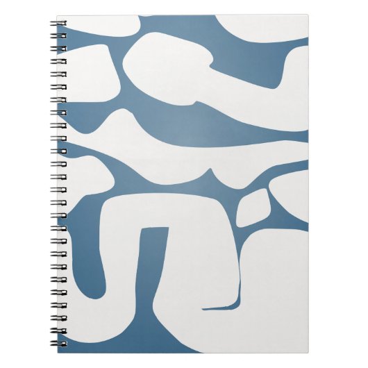 Vet Blauw Abstract Blob Pattern Notitieboek (Voorkant)