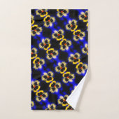 Vet blauw Abstract patroon met blauw bladerblok Bad Handdoek (Handdoek)