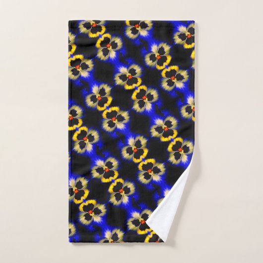 Vet blauw Abstract patroon met blauw bladerblok Bad Handdoek (Handdoek)