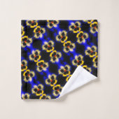 Vet blauw Abstract patroon met blauw bladerblok Bad Handdoek (Wasdoekje)