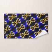 Vet blauw Abstract patroon met blauw bladerblok Bad Handdoek (Handdoek)