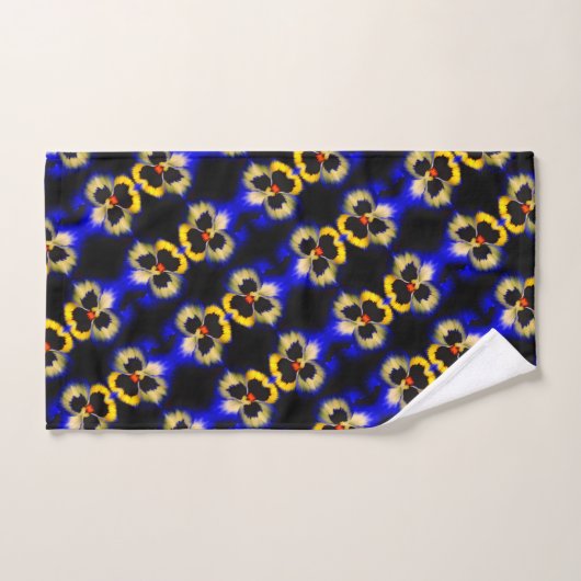 Vet blauw Abstract patroon met blauw bladerblok Bad Handdoek (Handdoek)