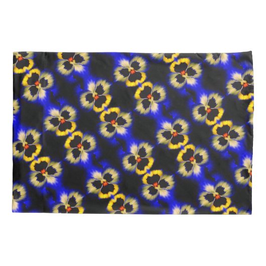 Vet blauw Abstract patroon met blauw bladerblok Kussensloop (Achterkant)