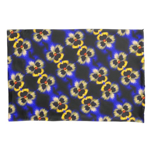 Vet blauw Abstract patroon met blauw bladerblok Kussensloop (Voorkant)