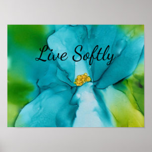 Vet blauw Abstract ventilator Poster Typografie