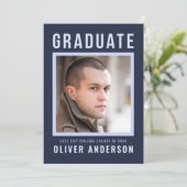 Vet Blauw Afstuderen Aankondiging en Partij Afstud (Staand voorkant)