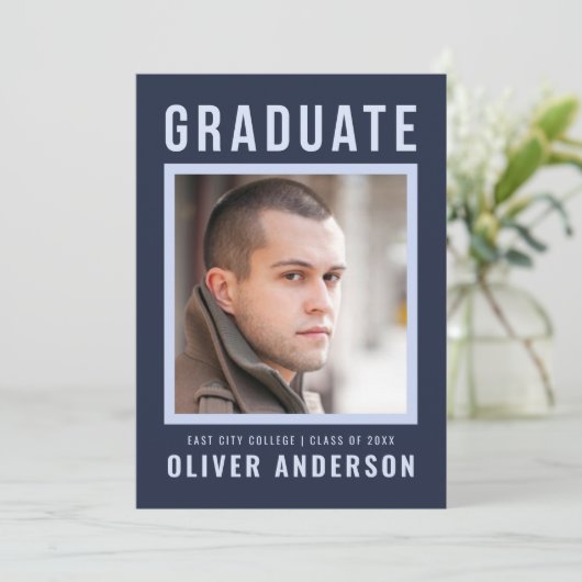 Vet Blauw Afstuderen Aankondiging en Partij Afstud (Staand voorkant)