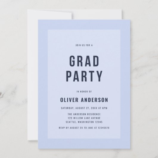 Vet Blauw Afstuderen Aankondiging en Partij Afstud (Achterkant)