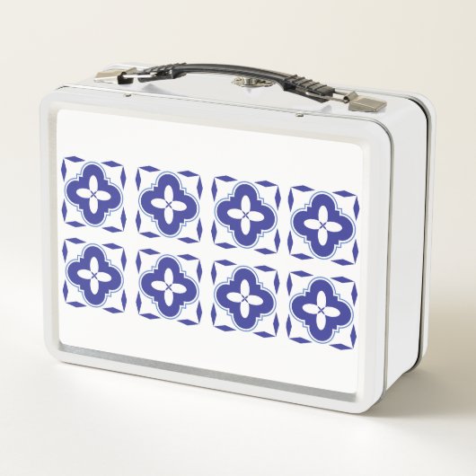 Vet Blauw Azulejo Metal Lunch Box (Achterkant)
