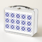Vet Blauw Azulejo Metal Lunch Box (Voorkant)