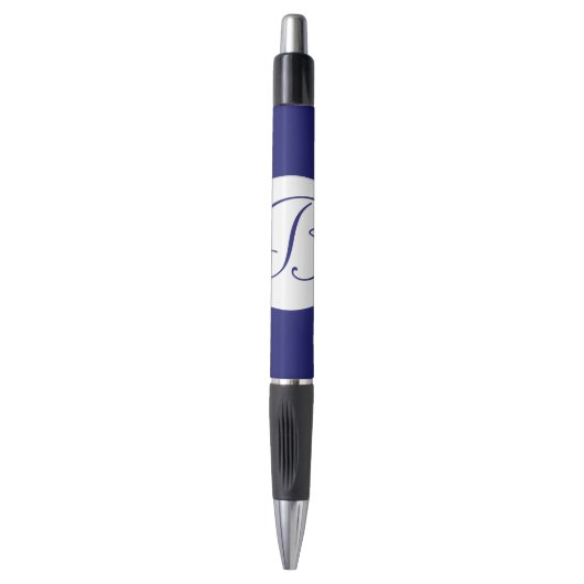 Vet Blauw Cirkelmonogram Pen (Voorkant Verticaal)