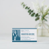 Vet blauw commercieel onroerend goed visitekaartje (Staand voorkant)