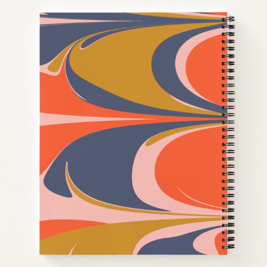 Vet blauw en Gold Abstract Design Custom Recipe Notitieboek (Achterkant)