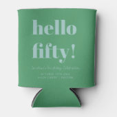Vet Blauw en Groene Moderne 50e verjaardag Aangepa Blikjeskoeler (Voorkant)
