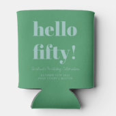 Vet Blauw en Groene Moderne 50e verjaardag Aangepa Blikjeskoeler (Achterkant)