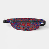 Vet Blauw en Rood Patroon Fanny Pack Heuptasje (Voorkant)