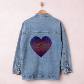 Vet blauw en rood patroon jeans denim jacket (Hangar)