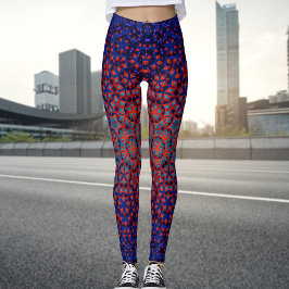 Vet blauw en rood patroon Leggings