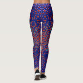 Vet blauw en rood patroon Leggings (Achterkant)