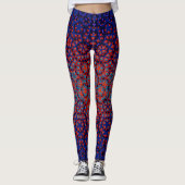 Vet blauw en rood patroon Leggings (Voorkant)