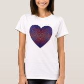 Vet blauw en rood patroon T-shirt (Voorkant)